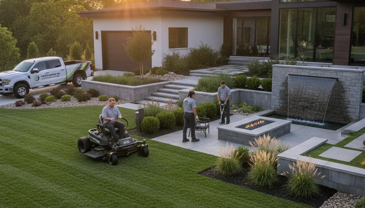 Landscaping crew serving St. Louis, MO for lawn care and property maintenance