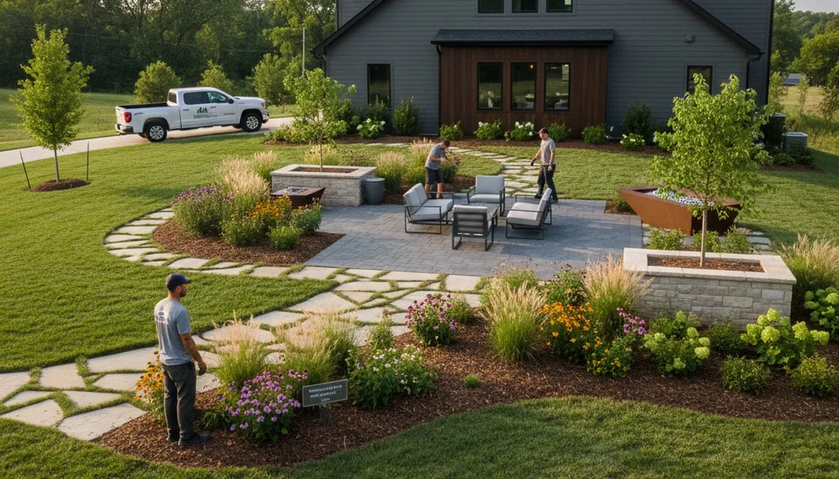 St. Louis, MO landscaping service maintaining a lush, well-kept residential lawn